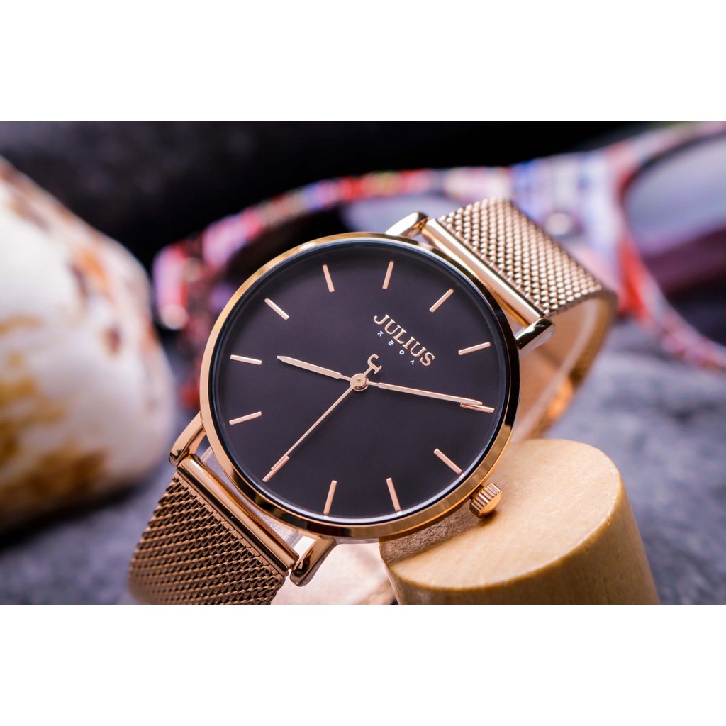Đồng Hồ Unisex Nam Nữ (big Size ) JA-1164 Julius Hàn Quốc Dây Thép
