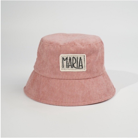 Mũ bucket vành cụp nhung tăm thêu chữ MARIA nhiều màu phong cách Ulzzang Unisex - Hazis Store