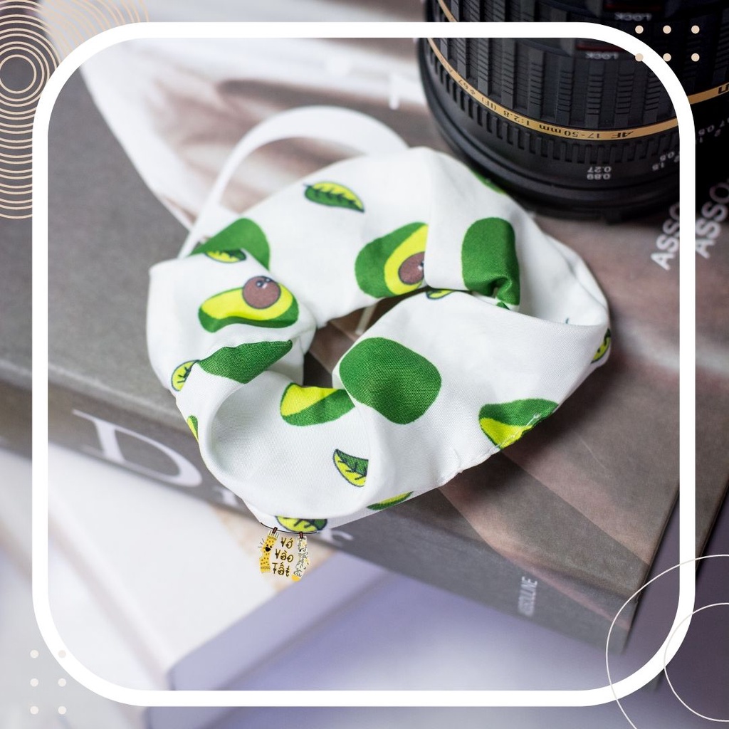 Đồ buộc tóc Scrunchies vải phi họa tiết hoạt hình