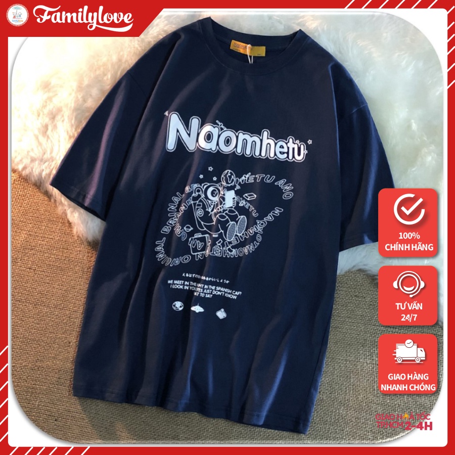 Áo Thun Nam Familylove - Mẫu Áo Thun Nam Tay Lỡ Vũ Trụ Naomhetu Chất Cotton 100% Cao Cấp Màu Xanh Navy