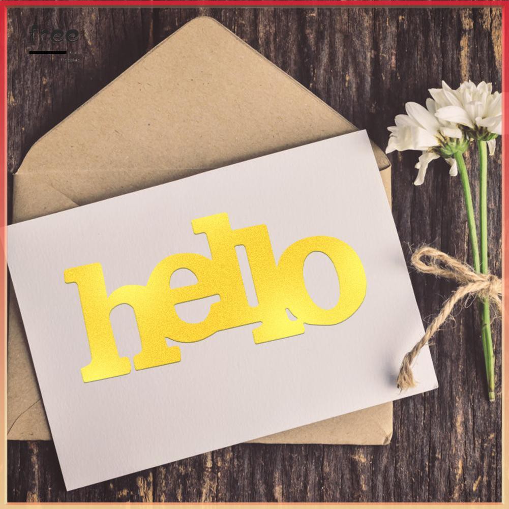 Khuôn Cắt Giấy Làm Từ Kim Loại Hình Chữ Hello Cách Điệu Trang Trí Scrapbook