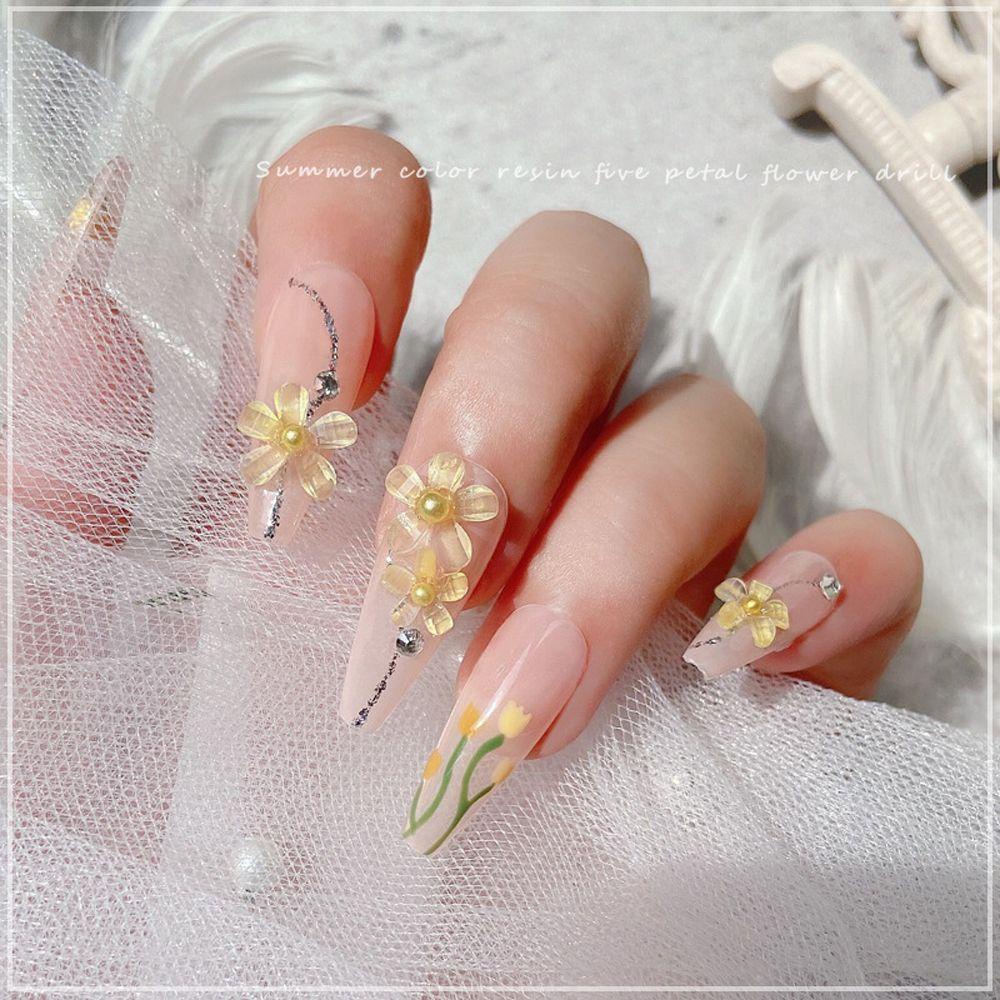 MOCHO Hạt Cườm Hình Bông Hoa Đính Móng Tay Nghệ Thuật