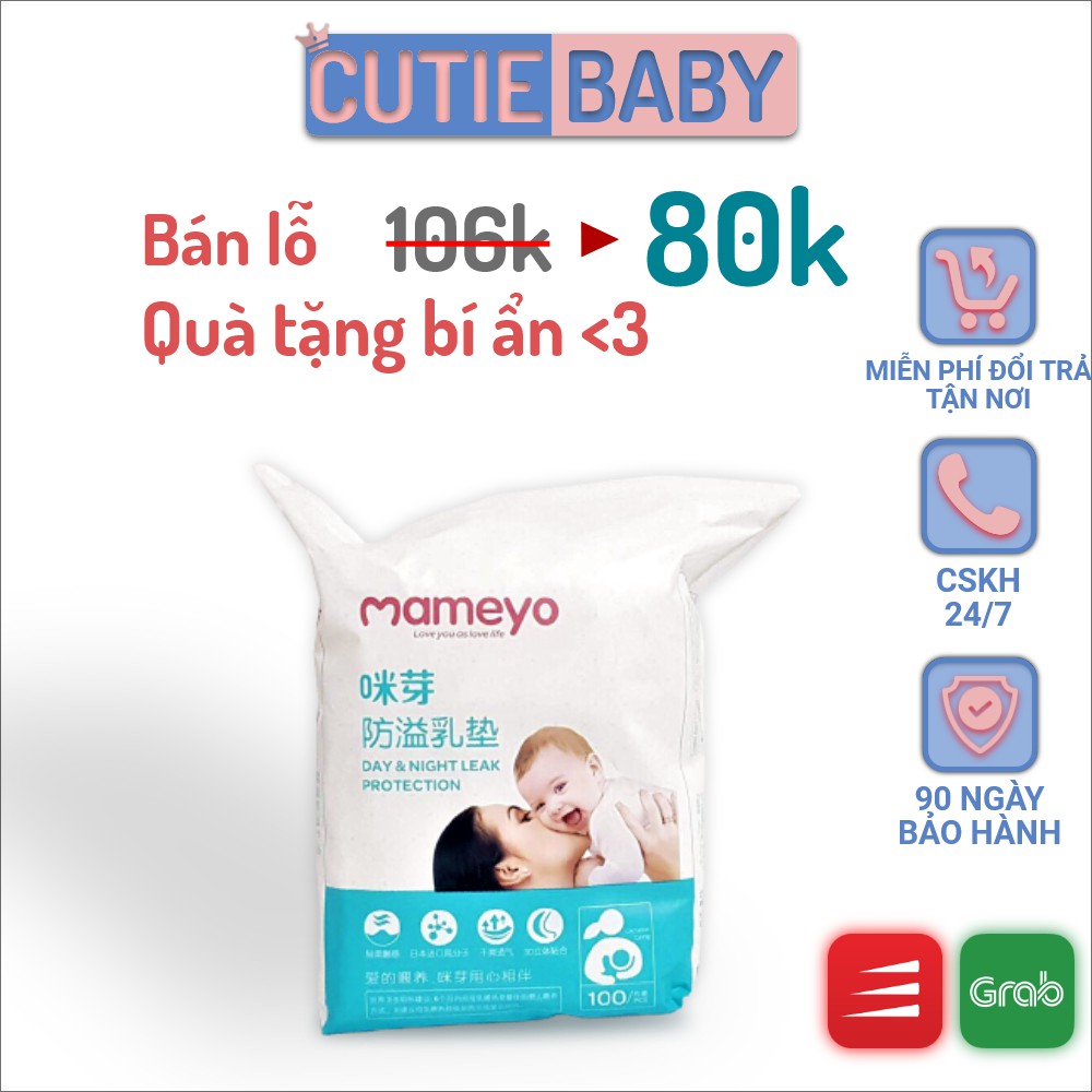 (Tặng Quà) Miếng lót thấm sữa Mameyo (100 Miếng/Tấm) Dán Cho Mẹ, Siêu Thấm, Siêu Dính, Siêu Mỏng, Chống Tràn - Cutiebaby