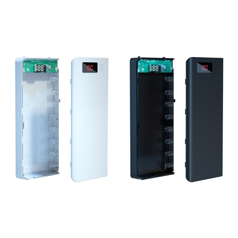 Vỏ sạc dự phòng A8 có màn hình LCD 8x18650