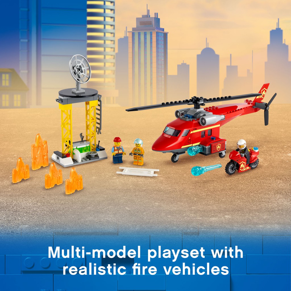 LEGO CITY 60281 Trực Thăng Cứu Hỏa ( 212 Chi tiết) Bộ gạch đồ chơi lắp ráp giao thông cho trẻ em