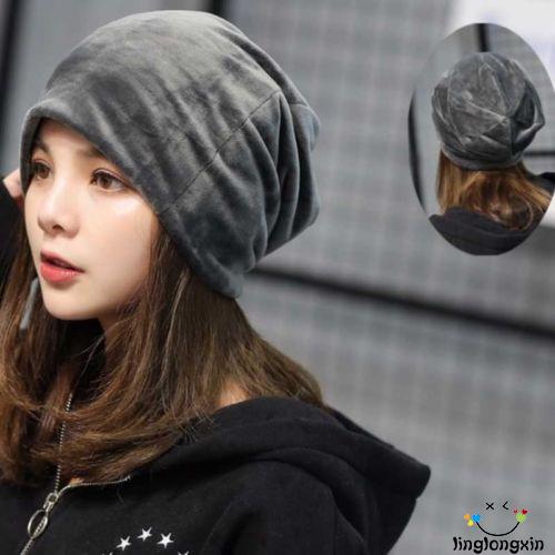 Nón trùm đầu vải nhung giữ ấm thời trang cho nữ chất lượng cao