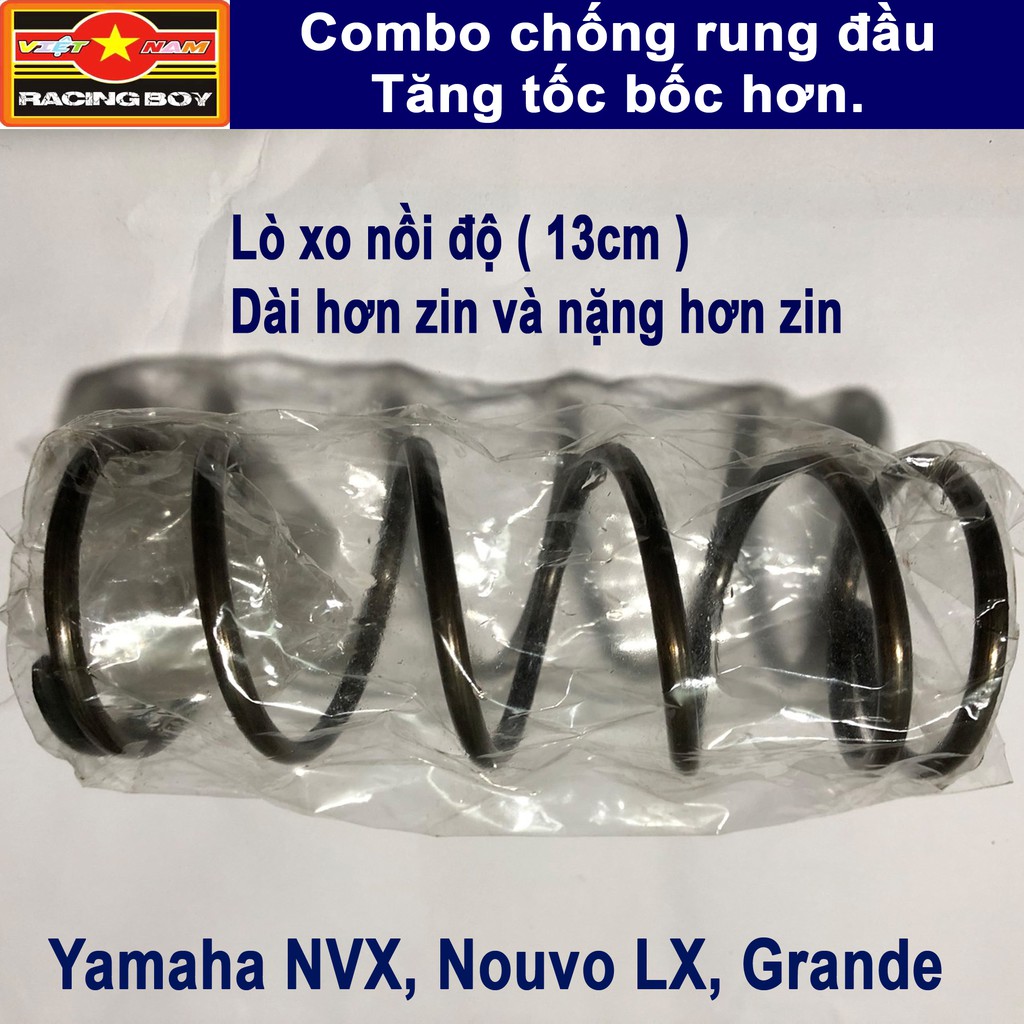 Combo lò xo nồi độ cho NVX, Nouvo LX, Grande, Tăng tốc mượt chống rung đầu xe