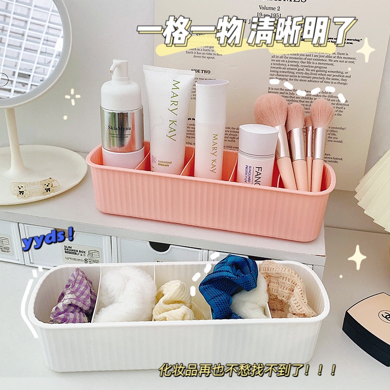 Hộp Đựng Đồ Dùng Cá Nhân 5 Ngăn Kèm Sticker Đa Năng Gọn Gàng Tiện Lợi 29x9.5x7cm