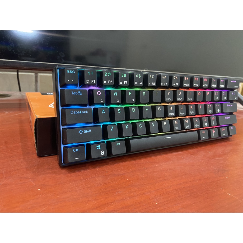 RK61 RGB HOTSWAP - Bàn phím cơ không dây mini Royal Kludge RK61 RGB kết nối Dây, Bluetooth 5.1 và Wireless 2.4G