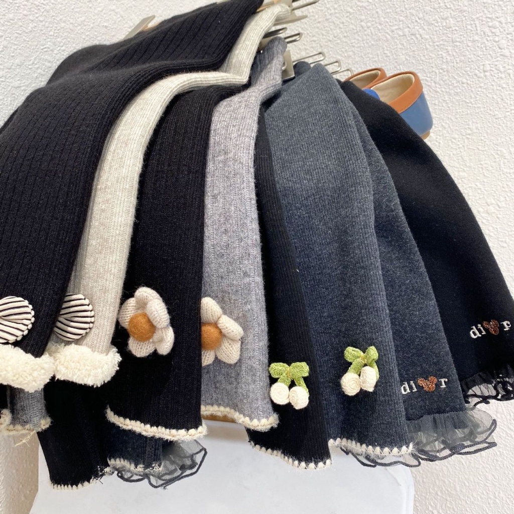 Quần legging vải lông cừu một lớp thời trang thu đông phong cách Hàn Quốc mới 2021 cho bé gái