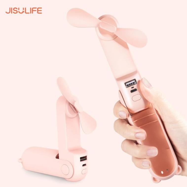 Quạt cầm tay mini chính hãng Jisulife, thiết kế hình gấu kute,dung lượng pin cao, thời gian sử lụng lâu,an toàn tuyệt đố