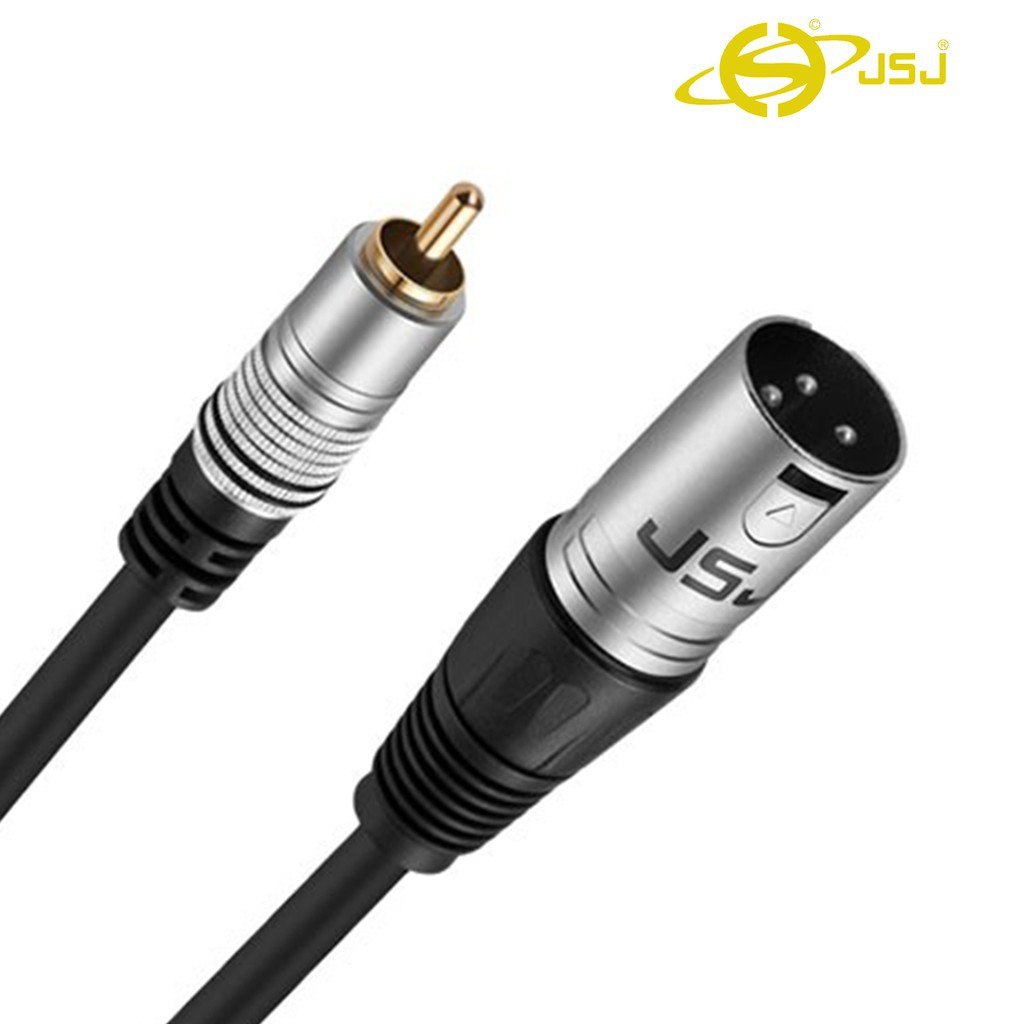 [Bán chạy nhất] Dây canon (XLR) đực ra đầu bông sen (AV/RCA) cái JSJ 606E dài 1m dễ dàng co giãn, đầu nối được gia công 