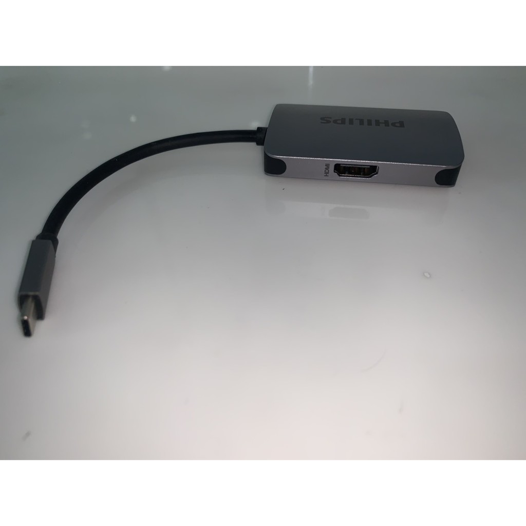 Cáp Type C -&gt; HDMI + VGA Philips DLK 5512C/94 , cáp chuyển máy tính Type C sang màn hình/tv/ máy chiếu HDMi và Vga