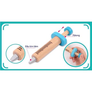 Bộ đồ chơi gỗ bác sĩ gỗ thịt cao cấp