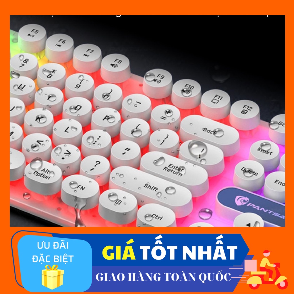 Combo bàn phím và chuột chính hãng thiết kế độc lạ phím tròn gắn đèn LED nhiều màu