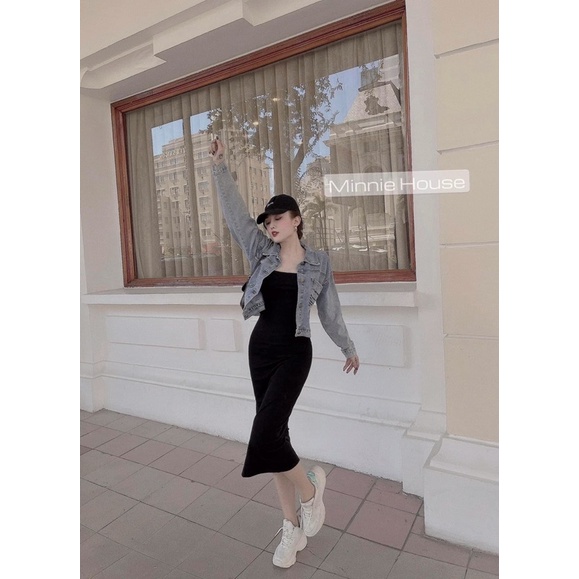 Đầm body 2 dây dáng dài size 40 - 58 kg