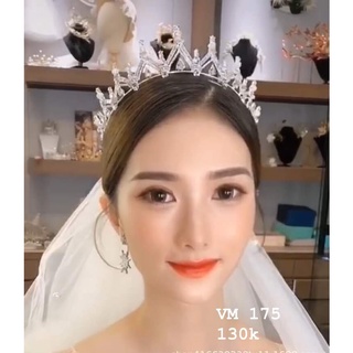 Vương miện cô dâu phụ kiện cưới vương miện đính đá