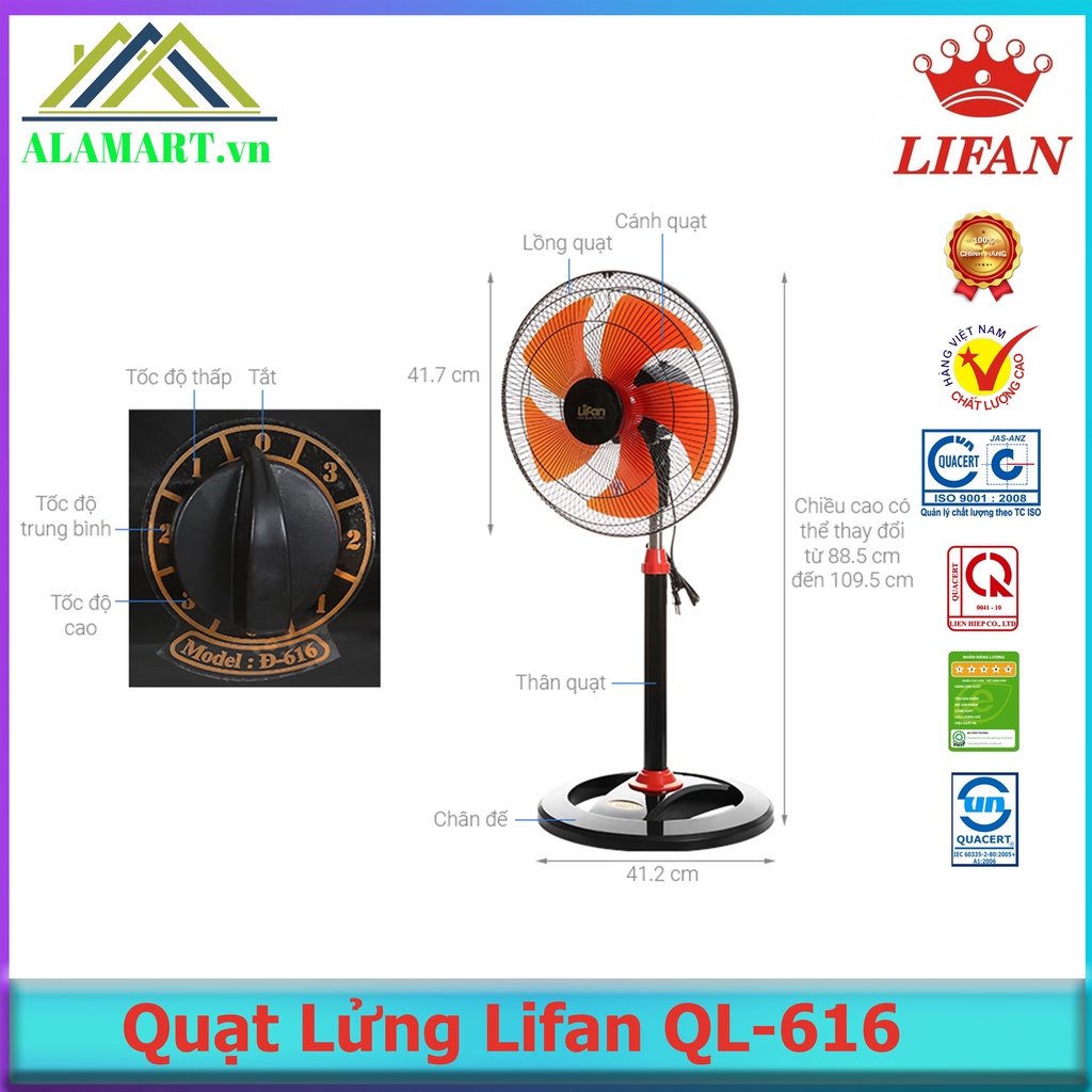 QUẠT LỬNG LIFAN QL-616