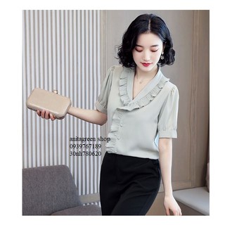 nh780620-SƠ MI NỮ KIỂU TAY NGẮN (thoi trang cong so anitagreen)