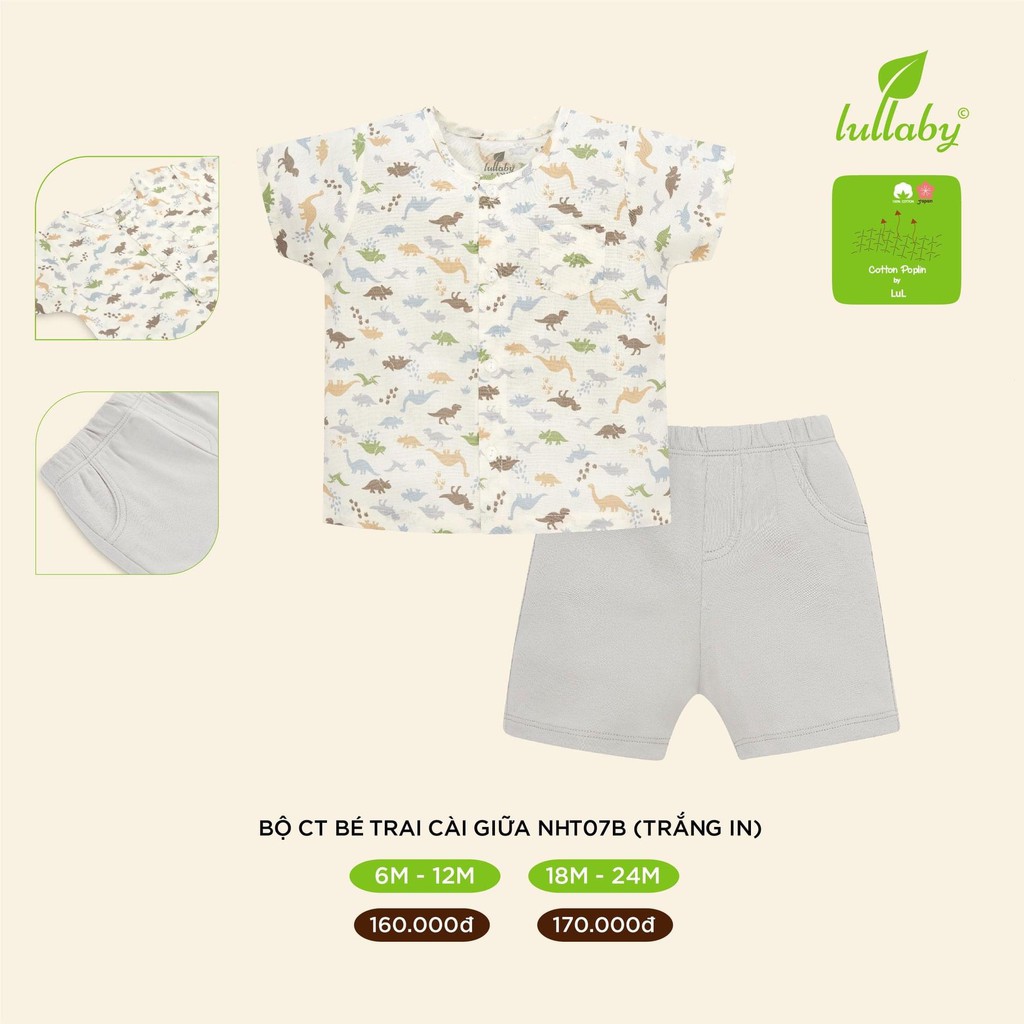 [Mã SKAMCLU8 giảm 10% cho đơn từ 100K] [ CHÍNH HÃNG ] Bộ cộc tay xô cotton poplin cao cấp Lullaby 2020