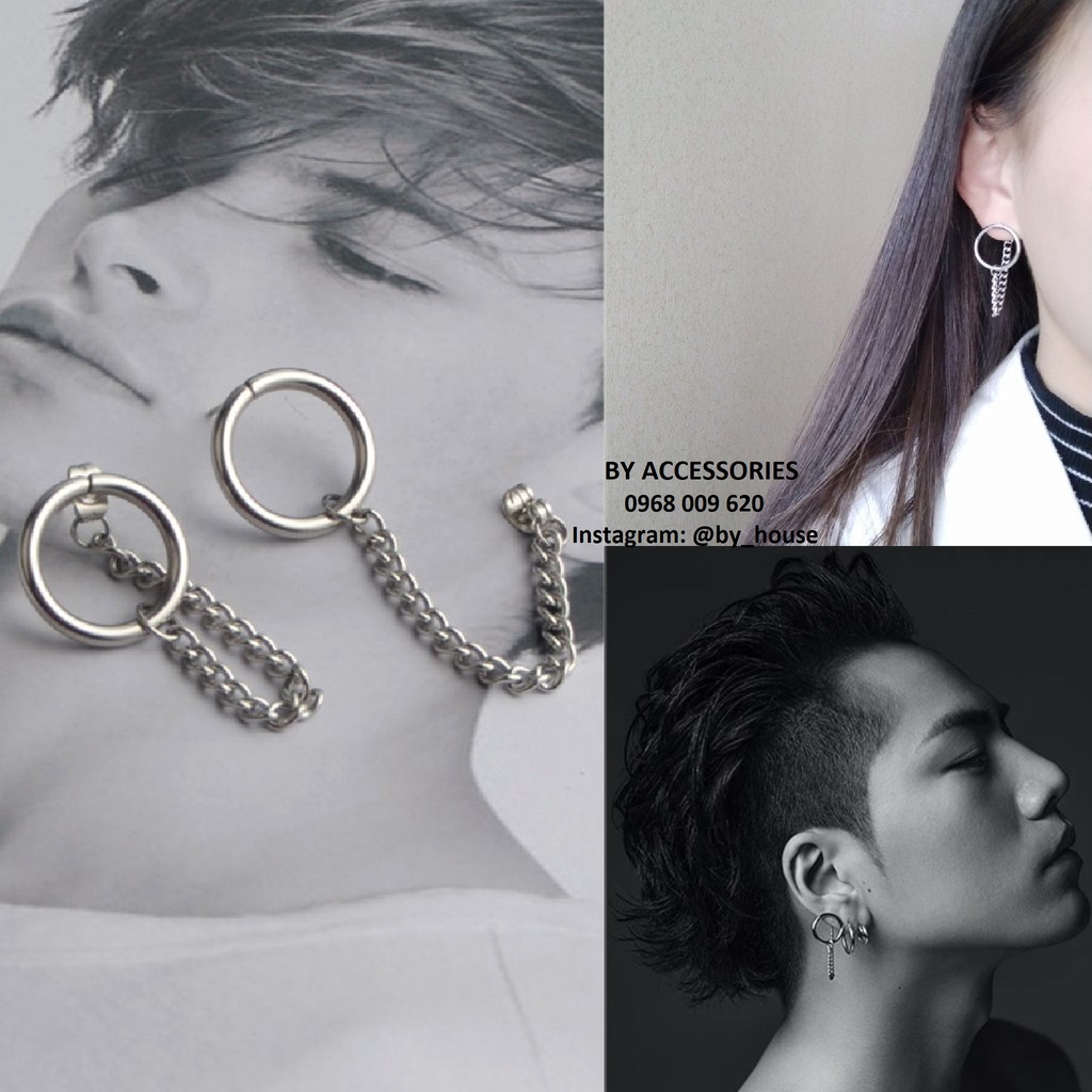 Khuyên tai titan unisex cực chất không gỉ UE061806