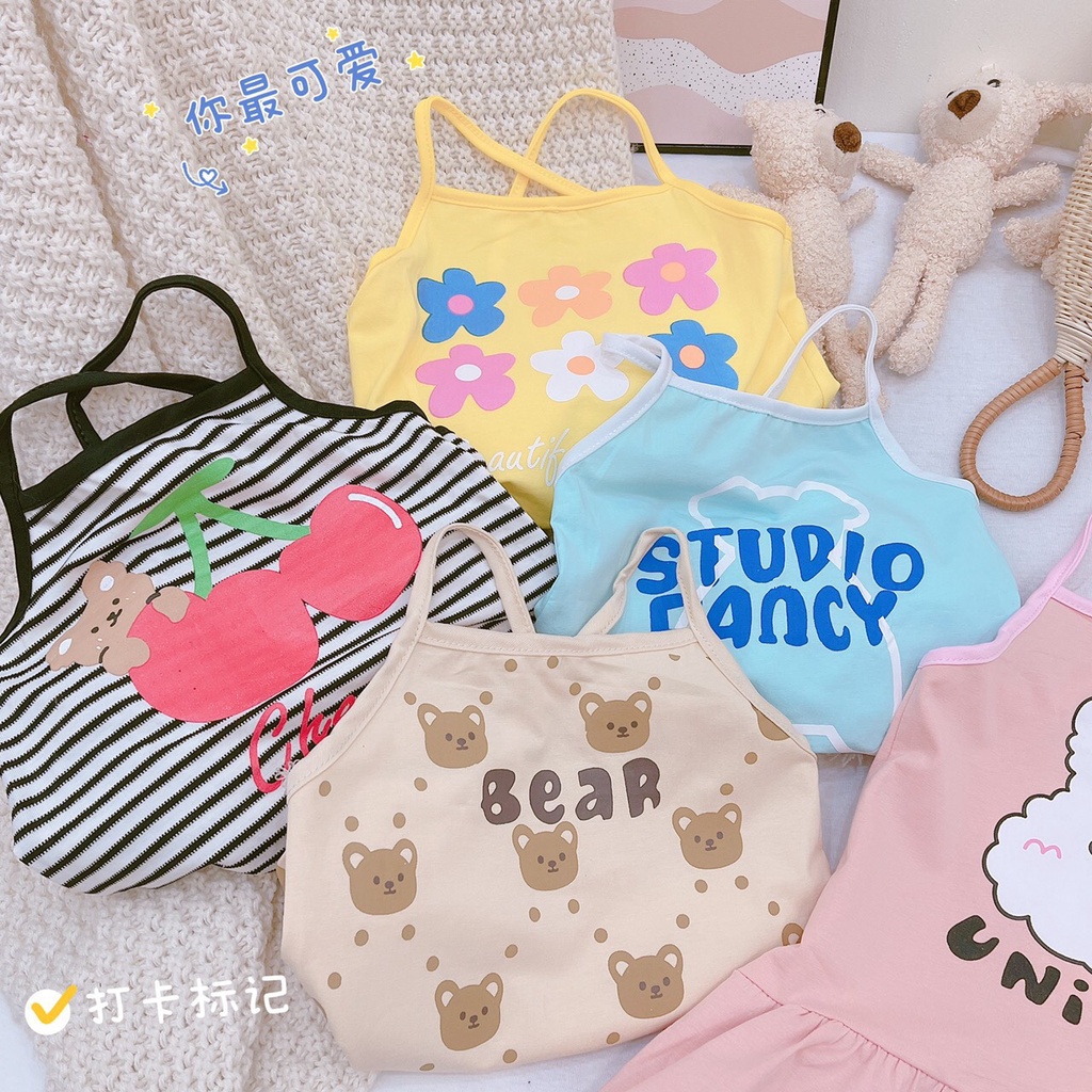 Váy 2 dây họa tiết siêu xinh cho bé gái từ 10-20kg