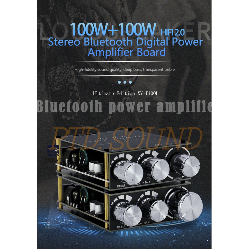 XY-T100L Mạch khuếch đại âm thanh Sinilink 100w*2 Bluetooth 5.0 Chỉnh âm sắc từ PTD Sound mã Sinilink XY T100L