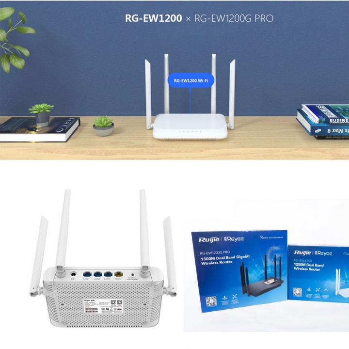 Cục Phát Wifi 4 Râu - Bộ Phát Wifi Router Mesh Juijie RG-EW1200 Chế Độ Reapeater, Router, Mesh - Bảo Hành 12 Tháng