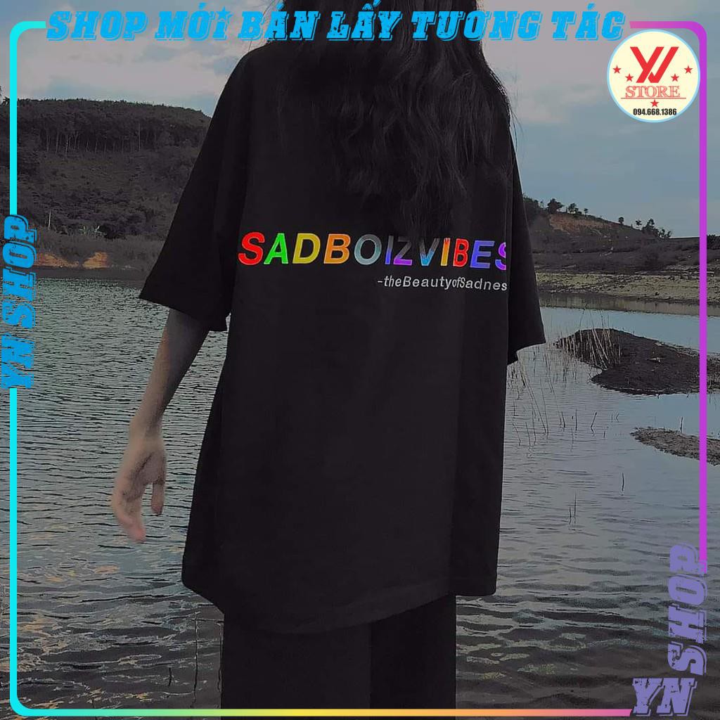 Áo thun unisex SADBOIZVIBES  7  màu   , áo phông nam nữ tay lỡ form rộng phong cách ulzzang | BigBuy360 - bigbuy360.vn