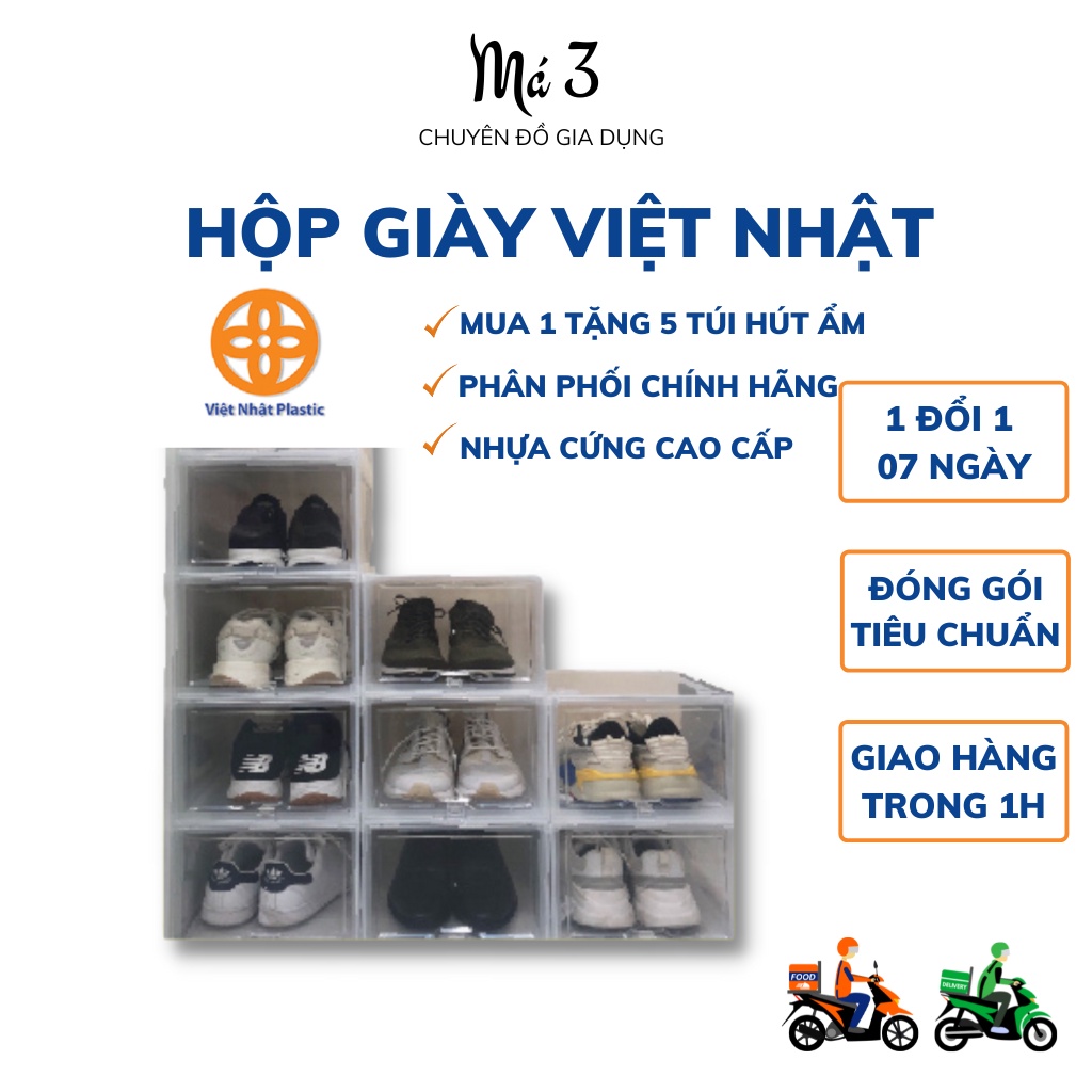 Hộp Đựng Giày Trong suốt, Hộp Để Giày Nhựa Cứng VIỆT NHẬT Hàng Chính Hãng