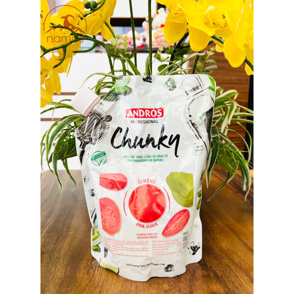 Mứt trái cây Andros Chunky Ổi Hồng - túi 1kg