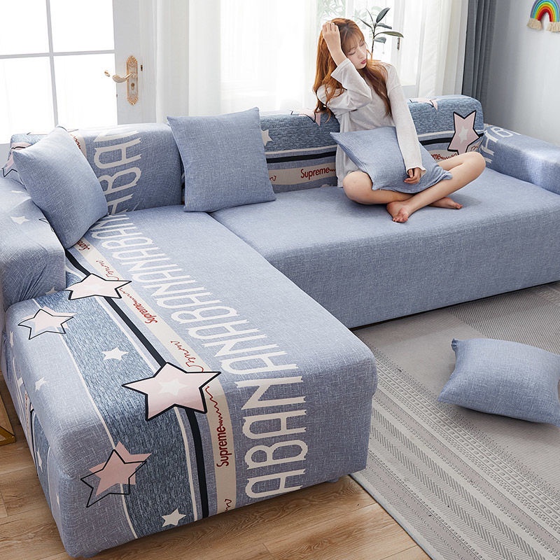 Bộ 2 Vỏ Bọc Ghế Sofa Hình Chữ L Co Giãn Trang Trí Phòng Khách