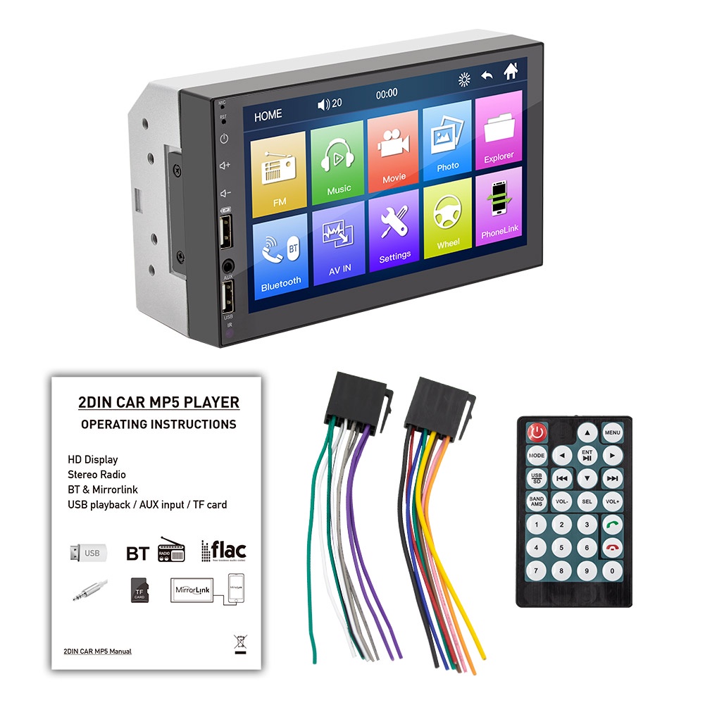 Máy Nghe Nhạc MP5 MP5/MP4 Màn Hình 7 inch HD 2DIN Cho Xe Hơi
