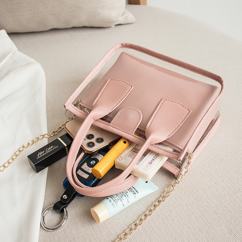 Túi Xách Nữ 💘2 TRONG 1💘 Túi Đeo Chéo Phối  Dây Chuyền Thời Trang Cao Cấp Hàng Thật Y Hình