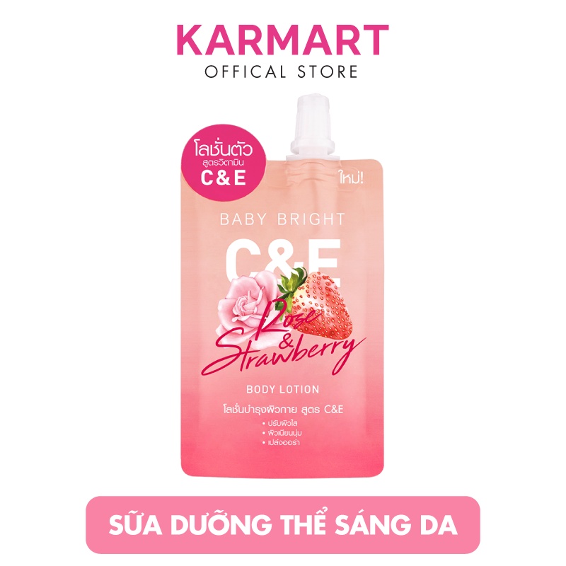 [GIFT] Sữa Dưỡng Thể Trắng Da Dâu Và Hoa Hồng Baby Bright C&amp;E Rose &amp; Strawberry 35ml [HÀNG TẶNG KHÔNG BÁN]