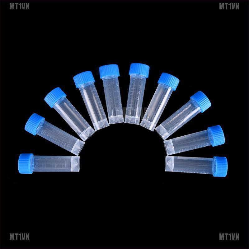 Bộ 10/20/50/100 ống nghiệm 5ml bằng nhựa chuyên dụng có nắp