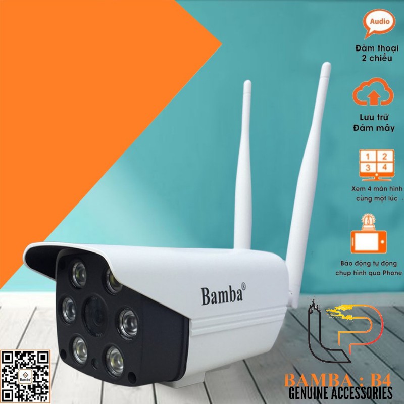 CAMERA WIFI KHÔNG DÂY BAMBA B4 - CAMERA IP BAMBA B4 2.0 KHÔNG DÂY CHUYÊN NGOÀI TRỜI