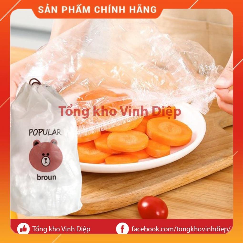 Túi gấu 100 màng bọc thực phẩm có chun co giãn, tái sử dụng được