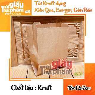 1000 Túi giấy Kraft trơn - đựng gà rán - burger -bánh ngọt - giấu kraft dai hút dầu tốt