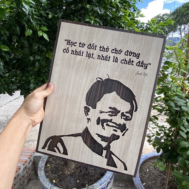 [Tạo Động Lực] Tranh treo tường Jack Ma bằng Gỗ khắc Laser cao cấp LEVU-NT07