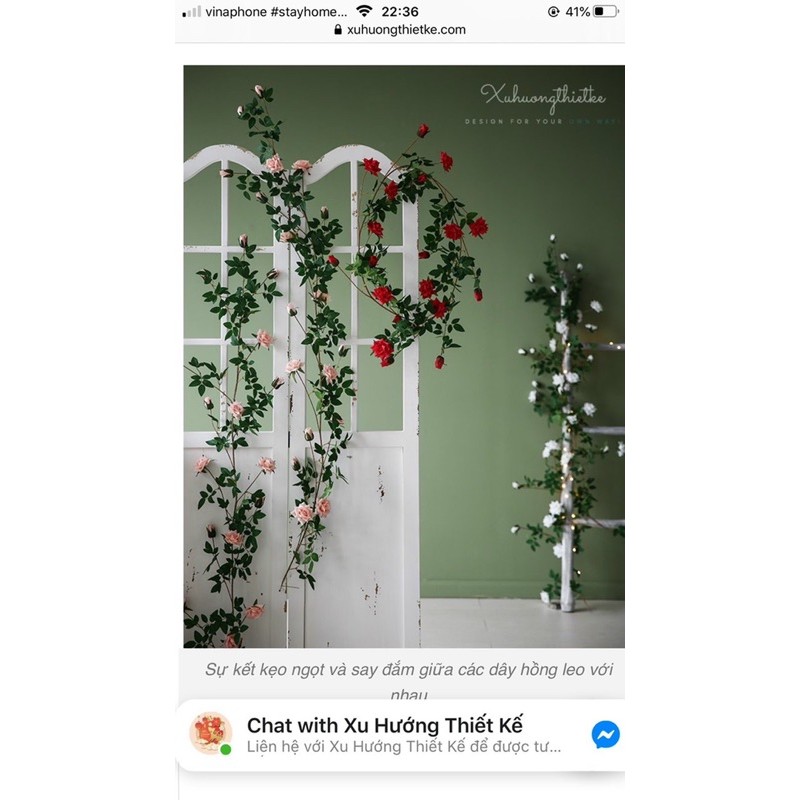 Dây Hồng Gai Leo Cao Cấp - Dây hoa giả cao cấp- dây hoa trang trí
