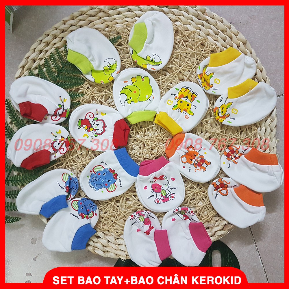 Bao Tay + Chân Kerokid Cho Bé Sơ Sinh Chất Cotton - Họa Tiết Đa Dạng - BTT00105