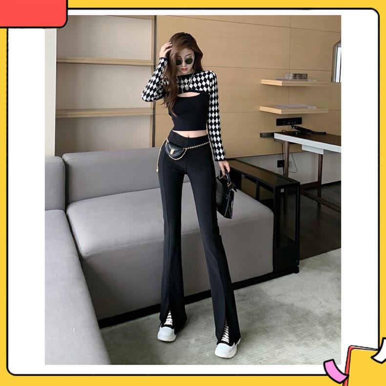Quần Ống Loe Xẻ Dáng Siêu Dài Cực Hot Top 1 Bán Chạy Nhất Hàn Quốc