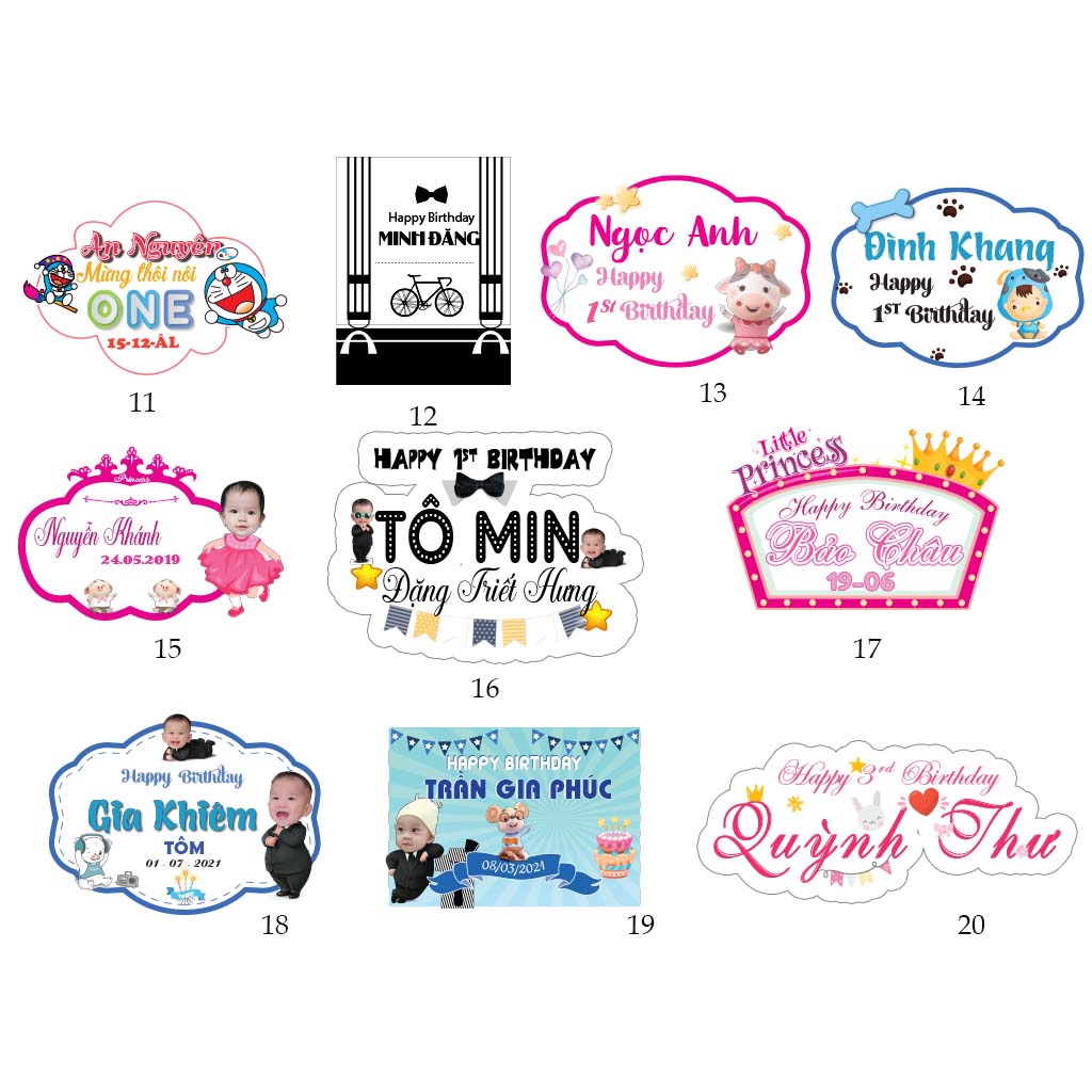 Bảng tên treo cổng,backdrop trang trí sinh nhật, thôi nôi cho bé trai, bé gái