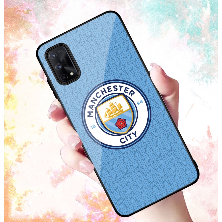 Ốp Lưng REALME Q2/ V5 mặt kính cường lực cao cấp In hình Câu Lạc Bộ Bóng Đá