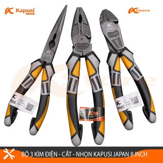 Bộ 3 kìm điện - cắt - nhọn đa năng kapusi japan 8inch