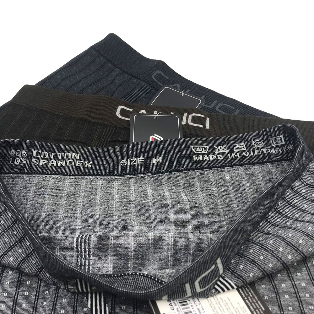 Set 3 quần lót nam Boxer CALUCI CA02, dáng đùi năng động, vải Cotton mềm mại, co giãn 4 chiều