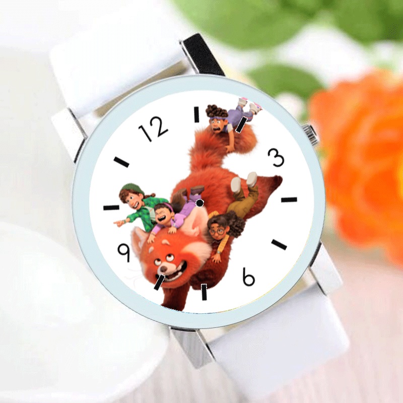 Đồng hồ đeo tay nam nữ in hình GẤU ĐỎ BIẾN HÌNH TURNING RED anime chibi thời trang dễ thương