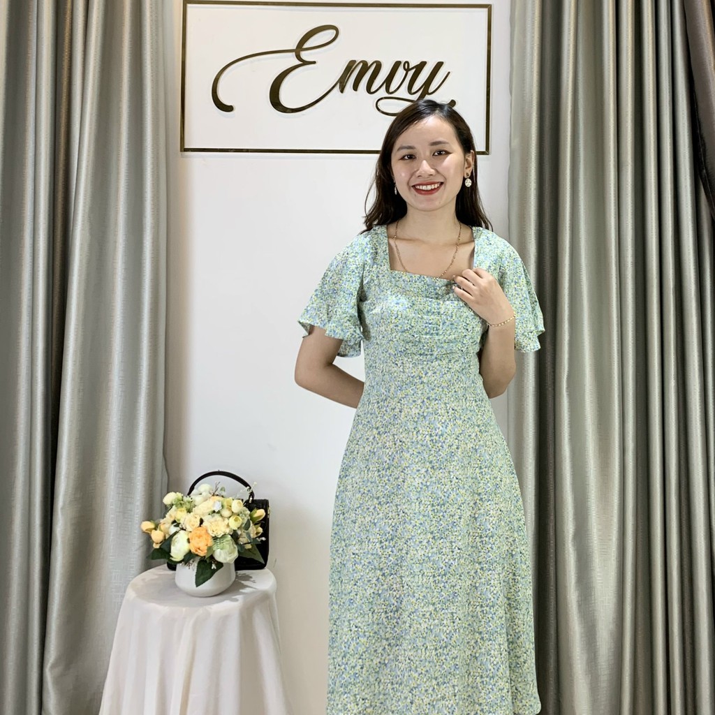 Váy xòe Lụa Hàn hoa nhí Emvy - V38 | BigBuy360 - bigbuy360.vn