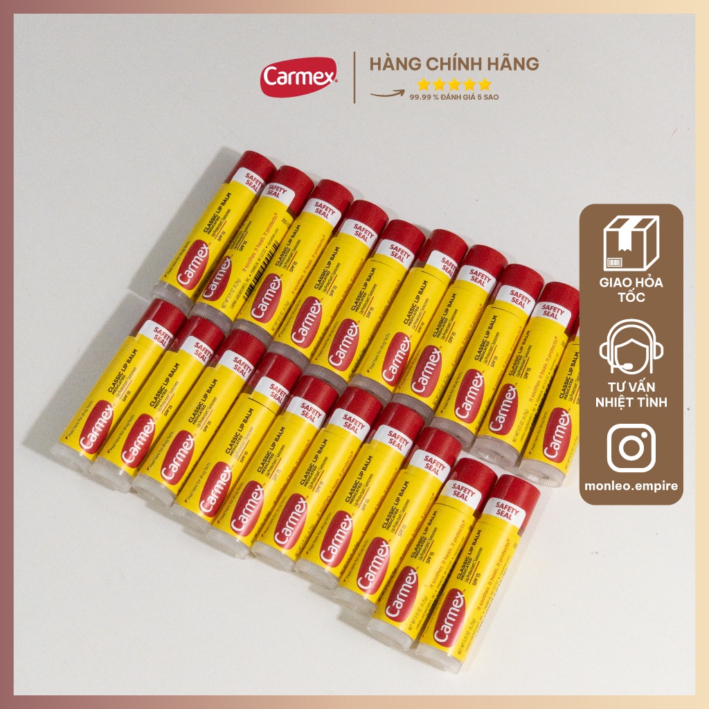 Son dưỡng môi Carmex Classic Lip Balm Medicated SPF15 4.25g